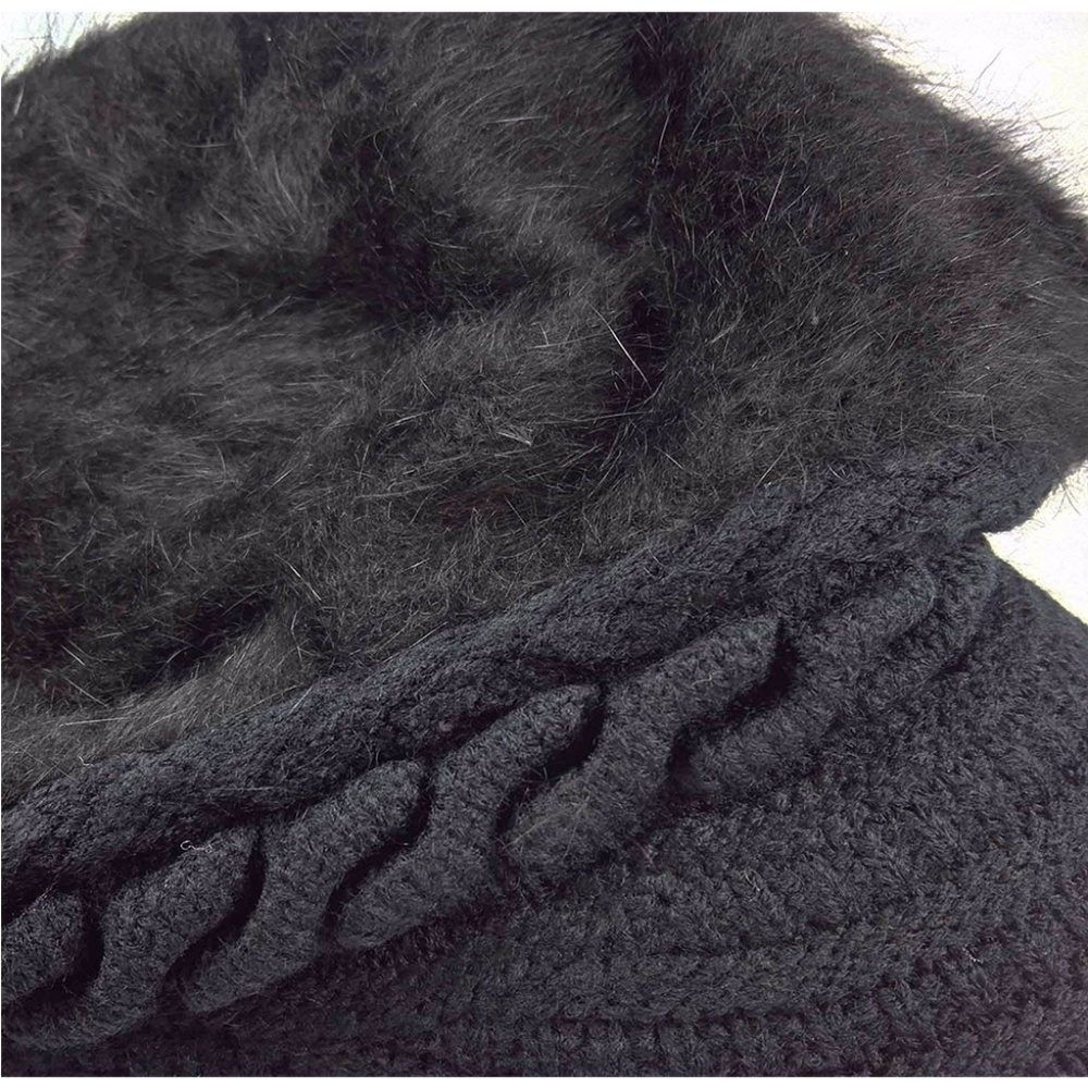 Women Girls Fluffy Wool Beret Hat - Picture 5 of 6